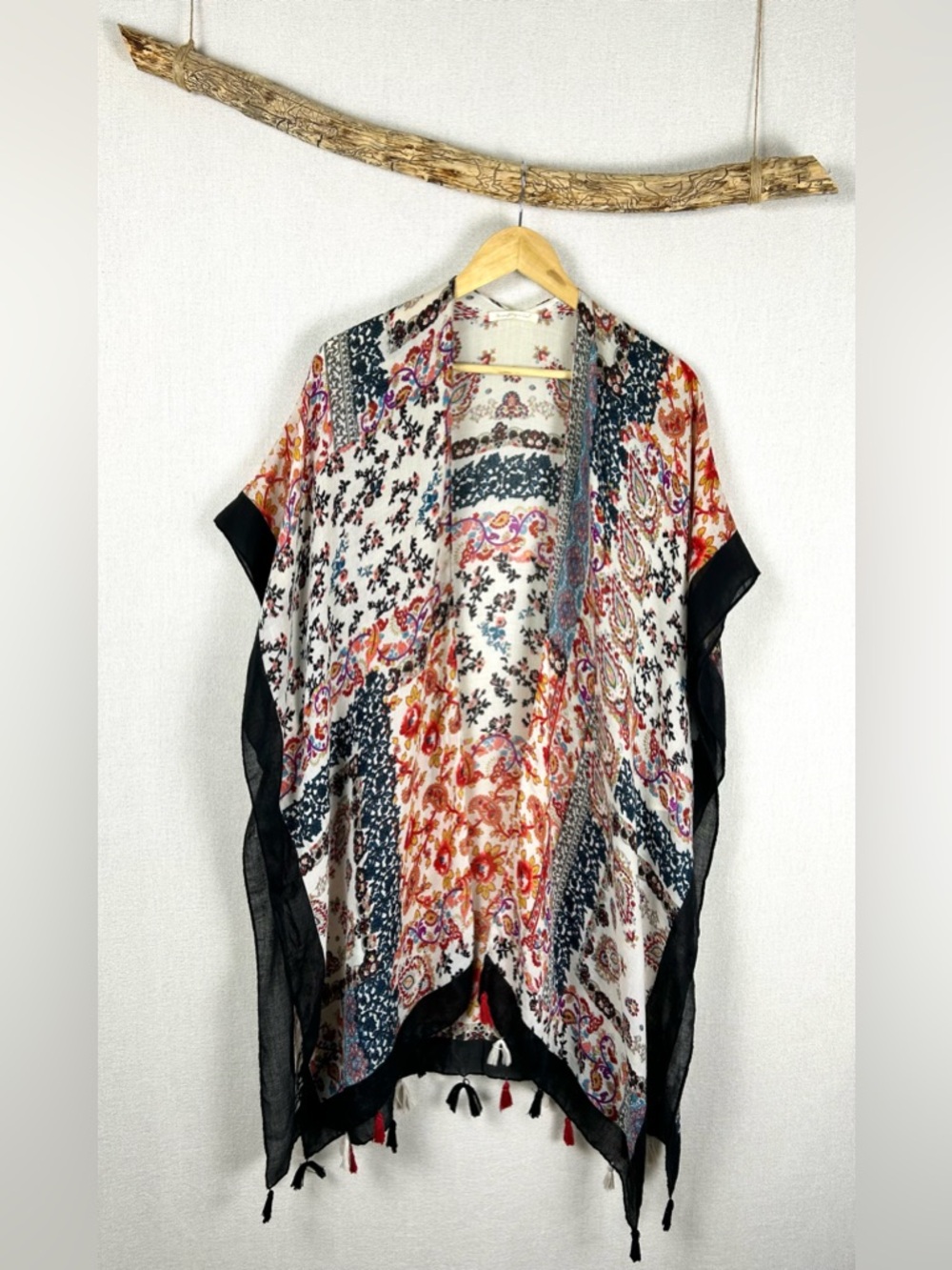 Do Everything In Love - Boho Paisley Kimono Tassel Lightweight Layering Festival